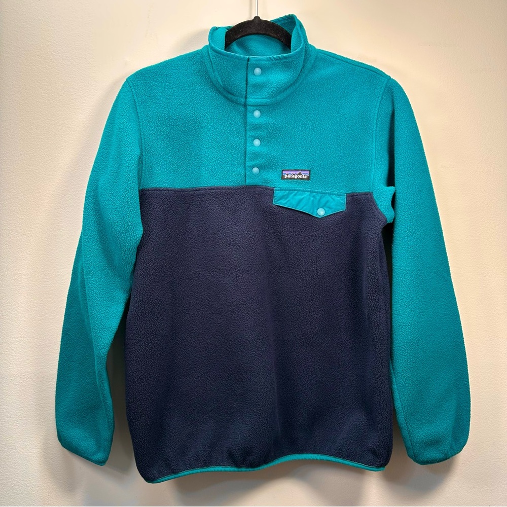 Patagonia Women’s Lightweight Synchilla Snap Pullover Fleece, Elwha Blue, Medium - Picture 3 of 14